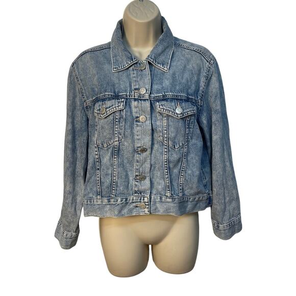 GAP Light Blue Denim Womens Y2K Jacket Size Small Pre-owned - Picture 1 of 9